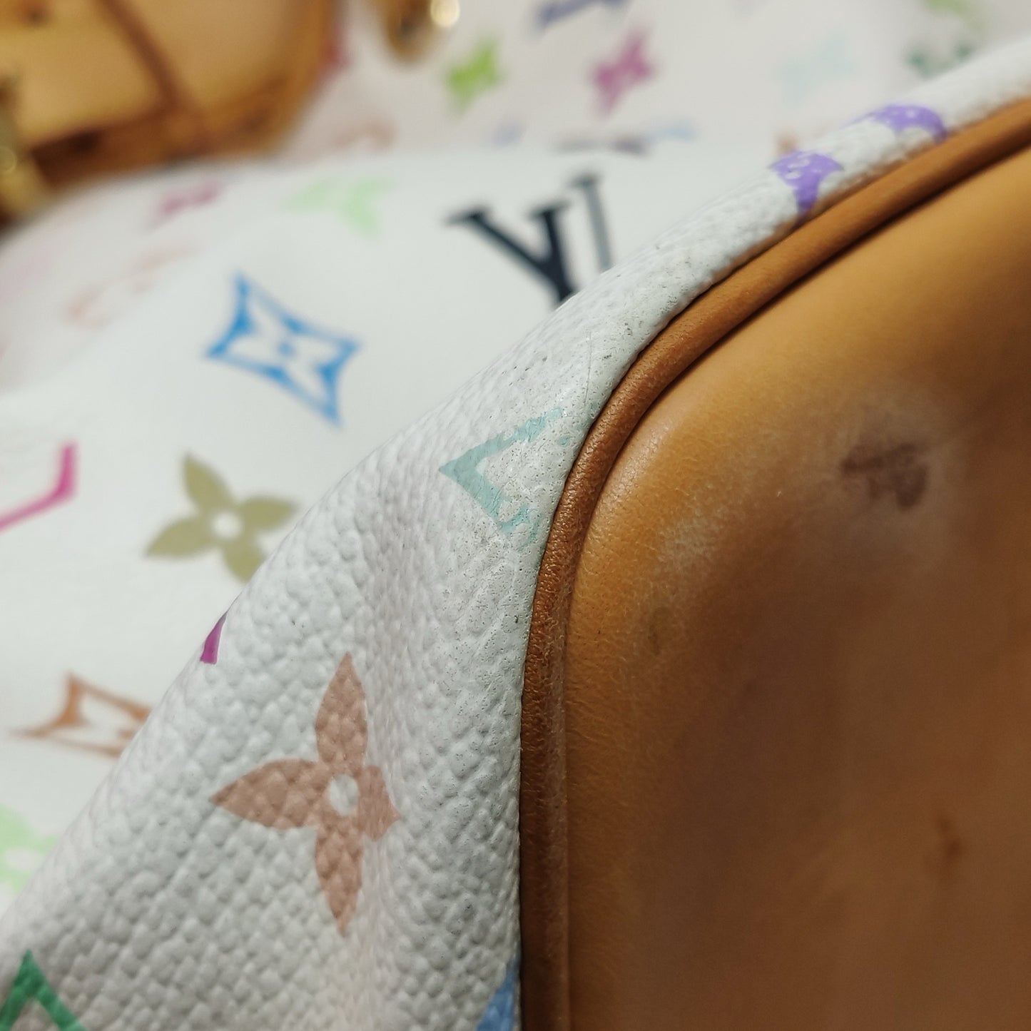 Louis Vuitton - Noé Multicolore - Monogram Multicolore coated canvas with Vachetta leather trim - White with Multicolour monogram, Natural (Vachetta) - (medium)