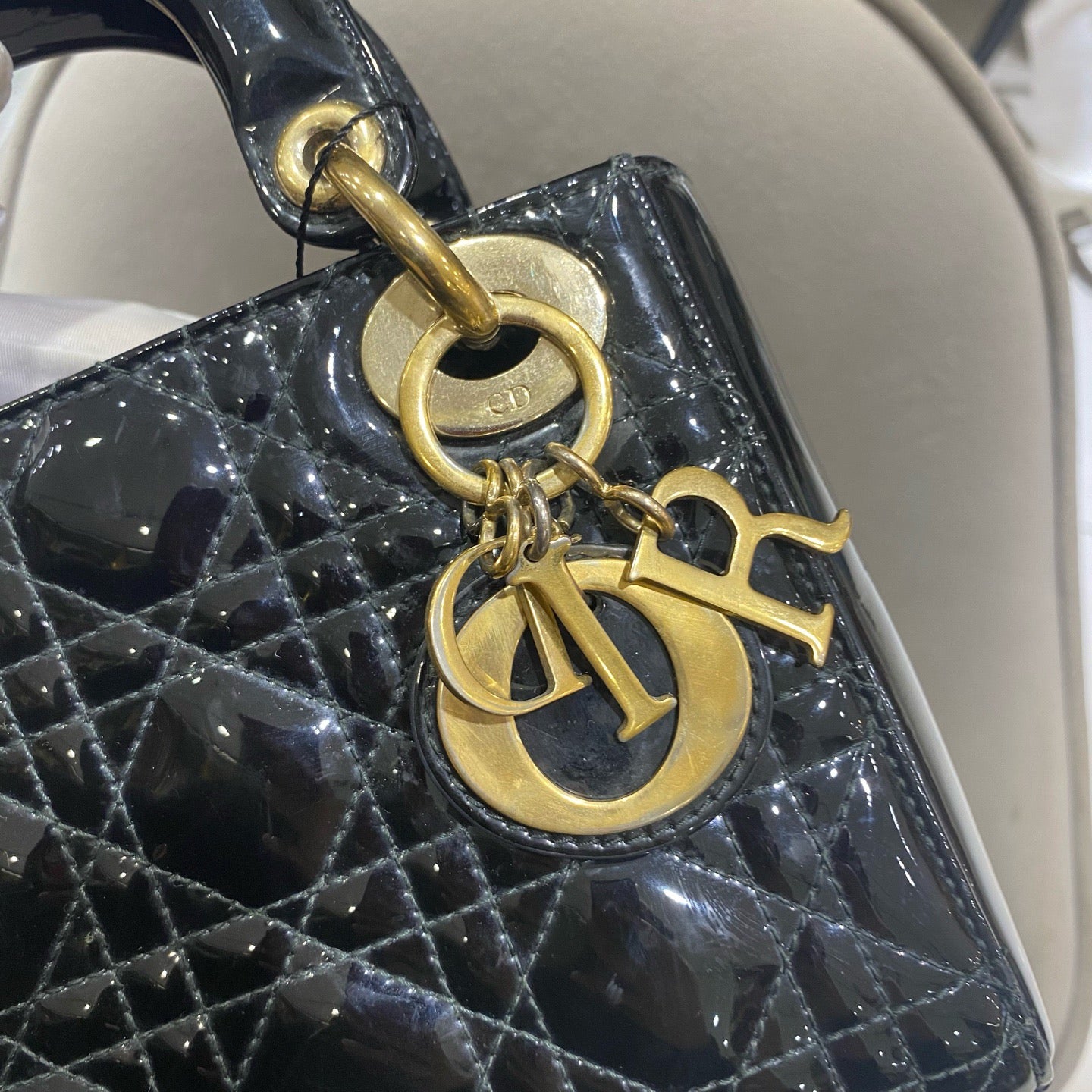 Dior - Lady Dior Mini - Patent leather - Black - (Mini)