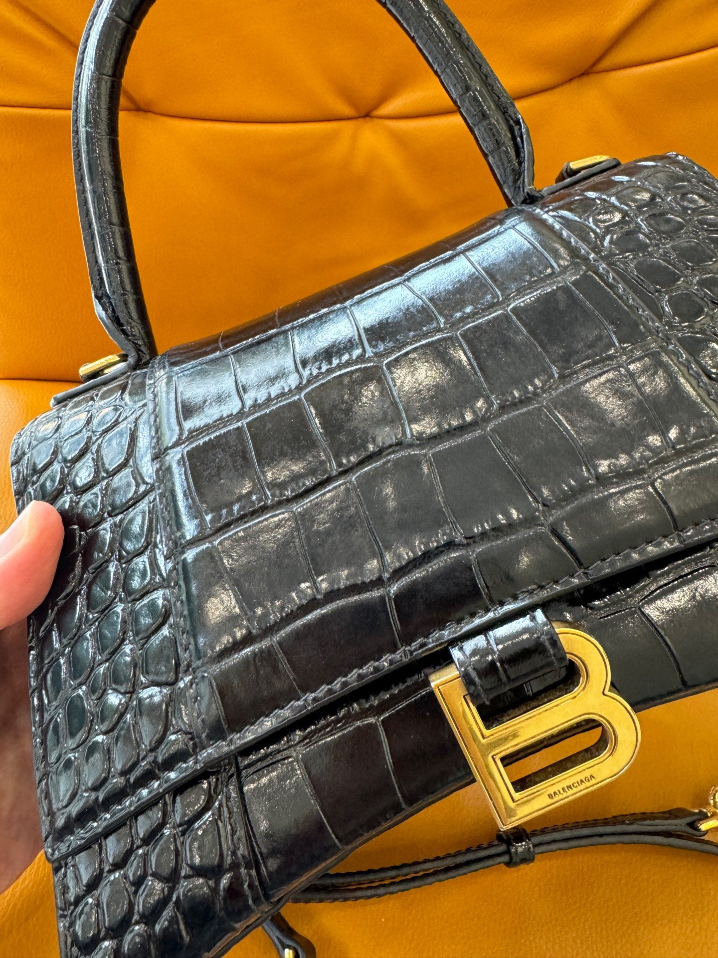 Balenciaga - Hourglass Small Top Handle Bag - Leather - Black - (mini)