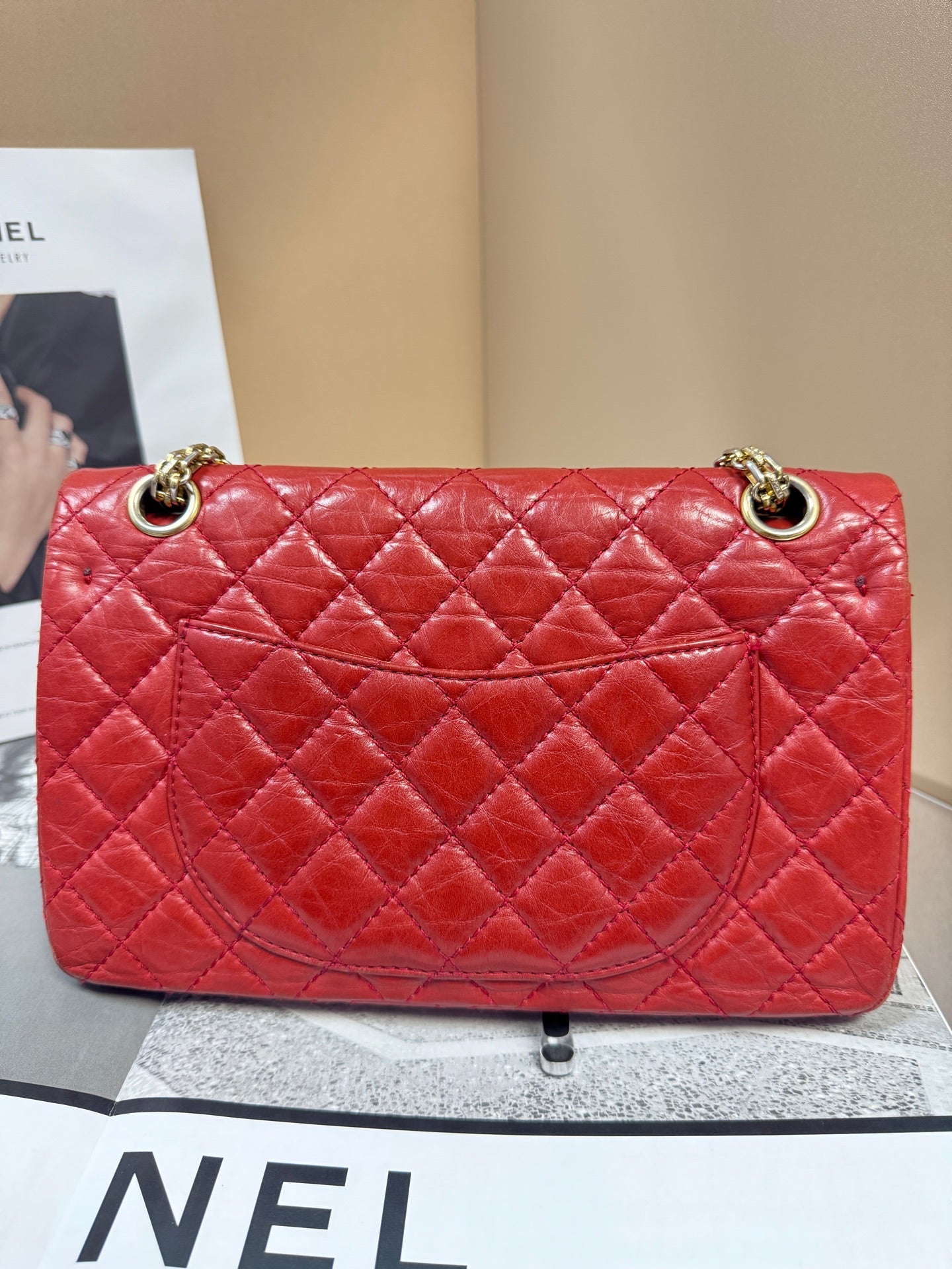 Chanel - 2.55 - Aged Calfskin Leather - Red - (Small)