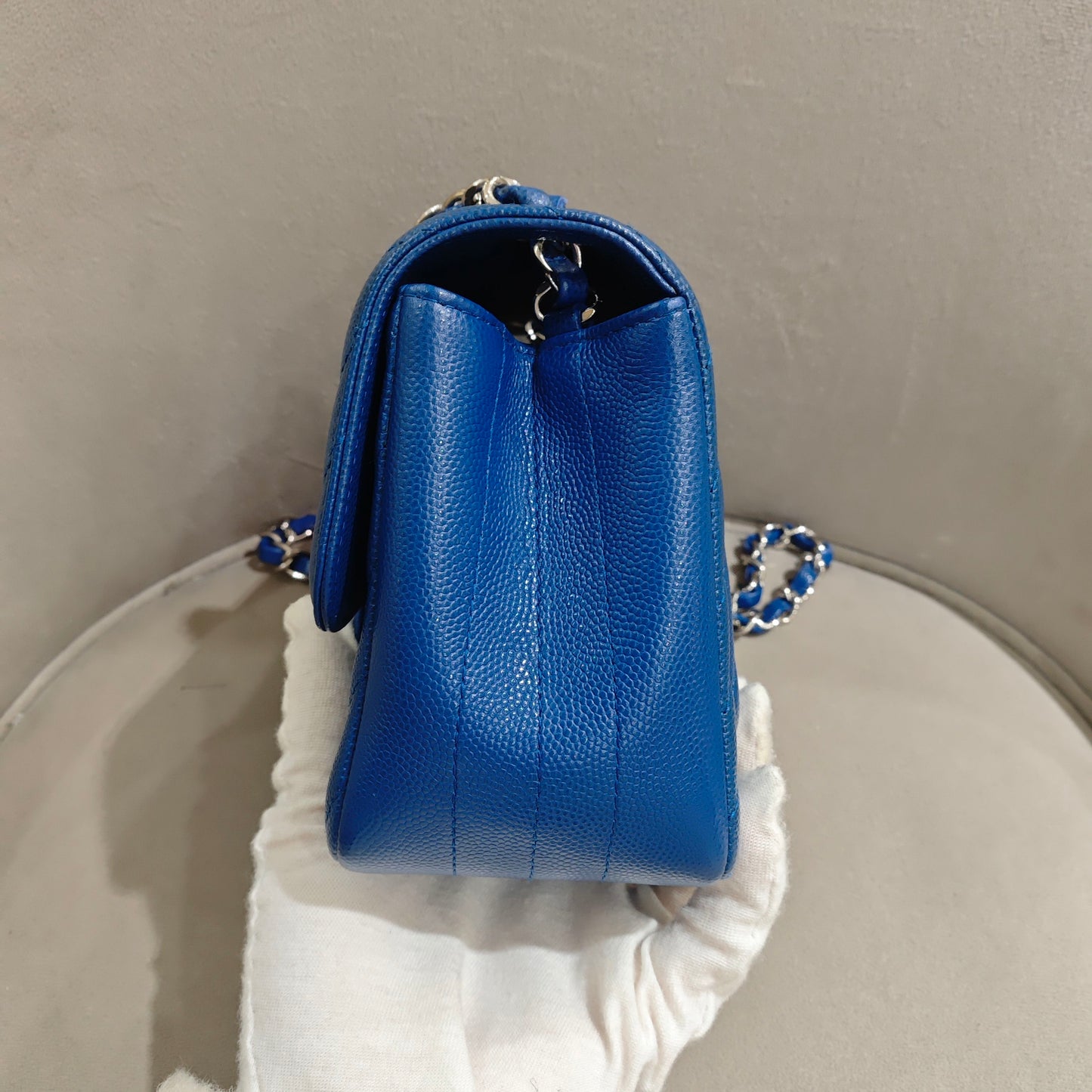 Chanel - Square Mini Flap Bag - Caviar leather - Blue - (mini)