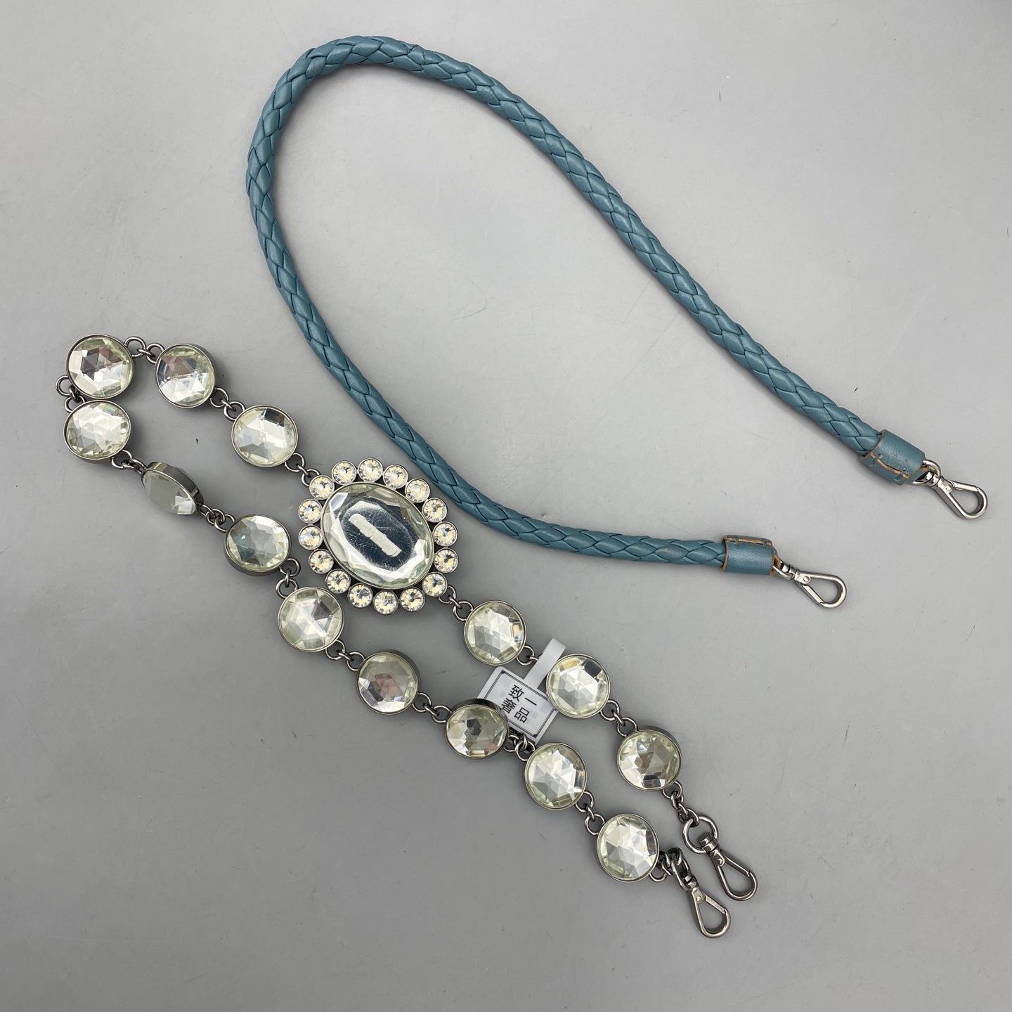 Miu Miu - Matelassé Gemstone Chain Pleated Bag - Leather - Blue - (medium)
