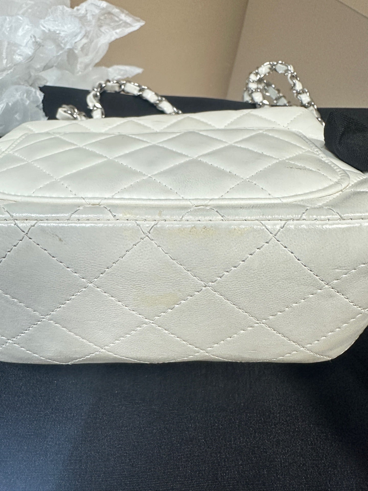 Chanel - Classic Flap Mini Square - Lambskin leather - White - (mini)