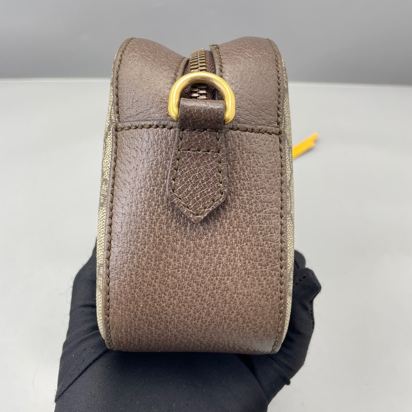 Gucci - Ophidia Tiger Head Camera Bag 476466 - GG Supreme coated canvas with grained leather trim - Brown - (Small)