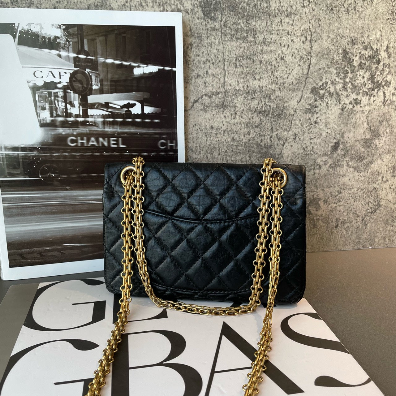 Chanel - 2.55 Reissue Mini - Aged calfskin leather - Black - (mini)