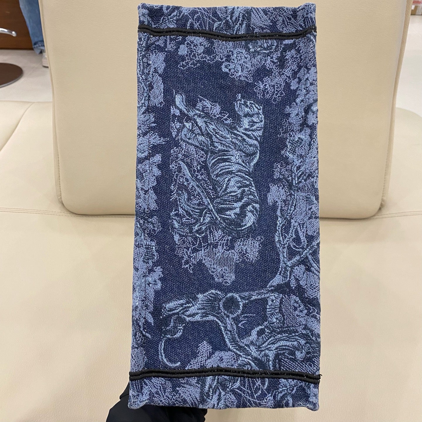 Dior - Book Tote - Embroidered canvas - Navy - (medium)
