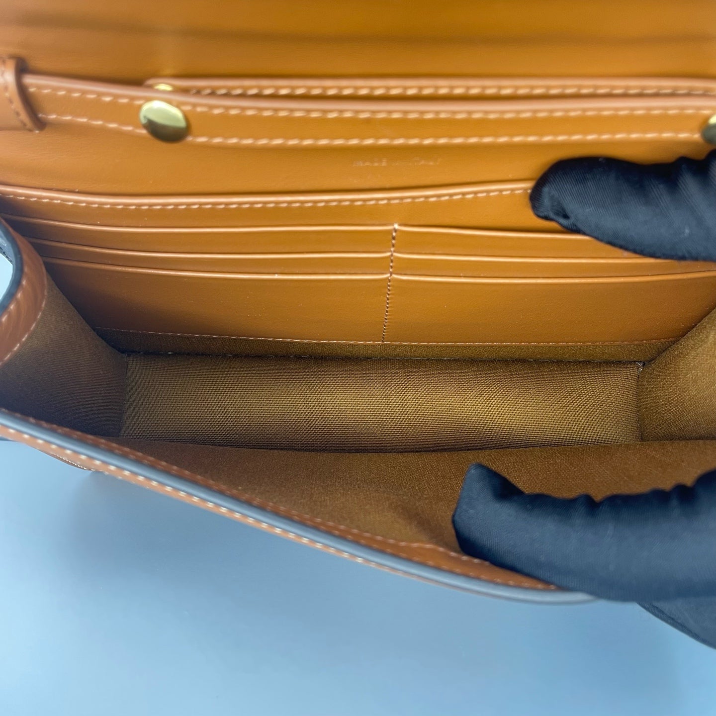 Celine - Triomphe WOC Envelope Chain Bag - Triomphe coated canvas with calfskin leather trim - Brown - (mini)