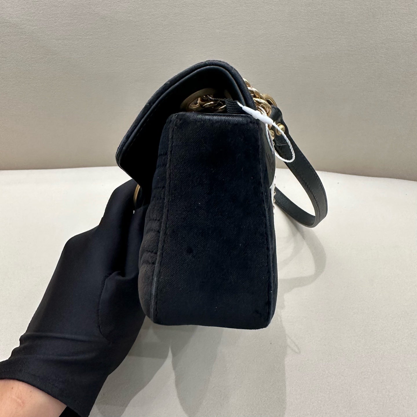 Gucci - GG Marmont Matelassé Mini Shoulder Bag - Velvet - Black - (mini)