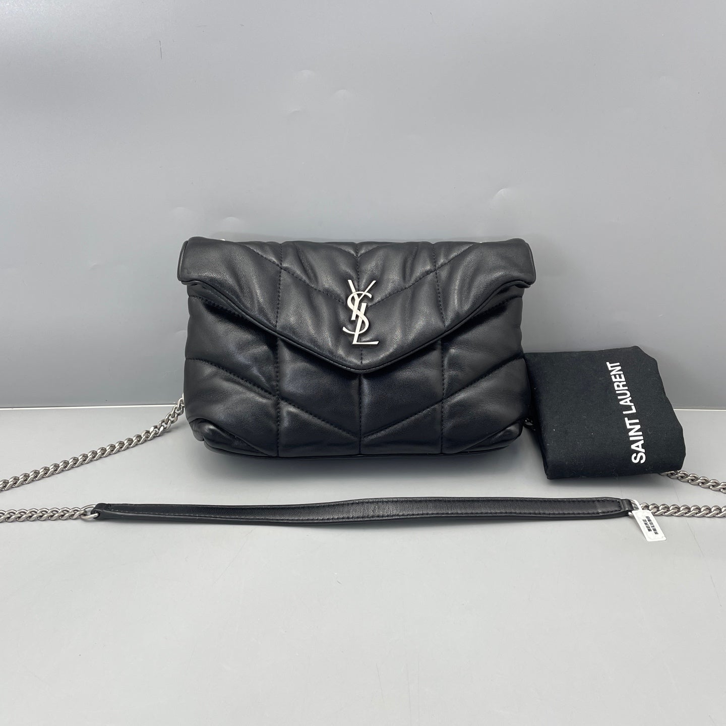 Saint Laurent - Loulou Puffer Mini - Lambskin leather - Black - (mini)