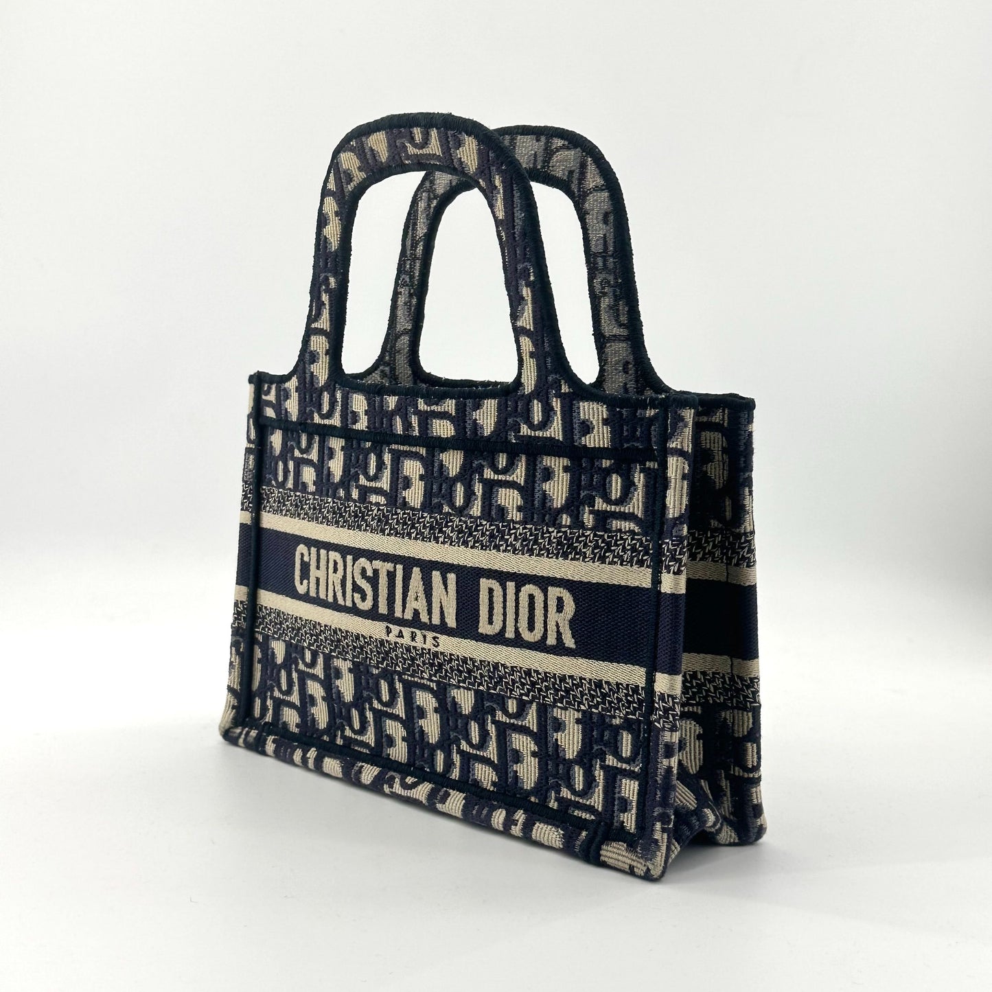 Dior - Book Tote Mini - Embroidered Canvas - Blue - (mini)