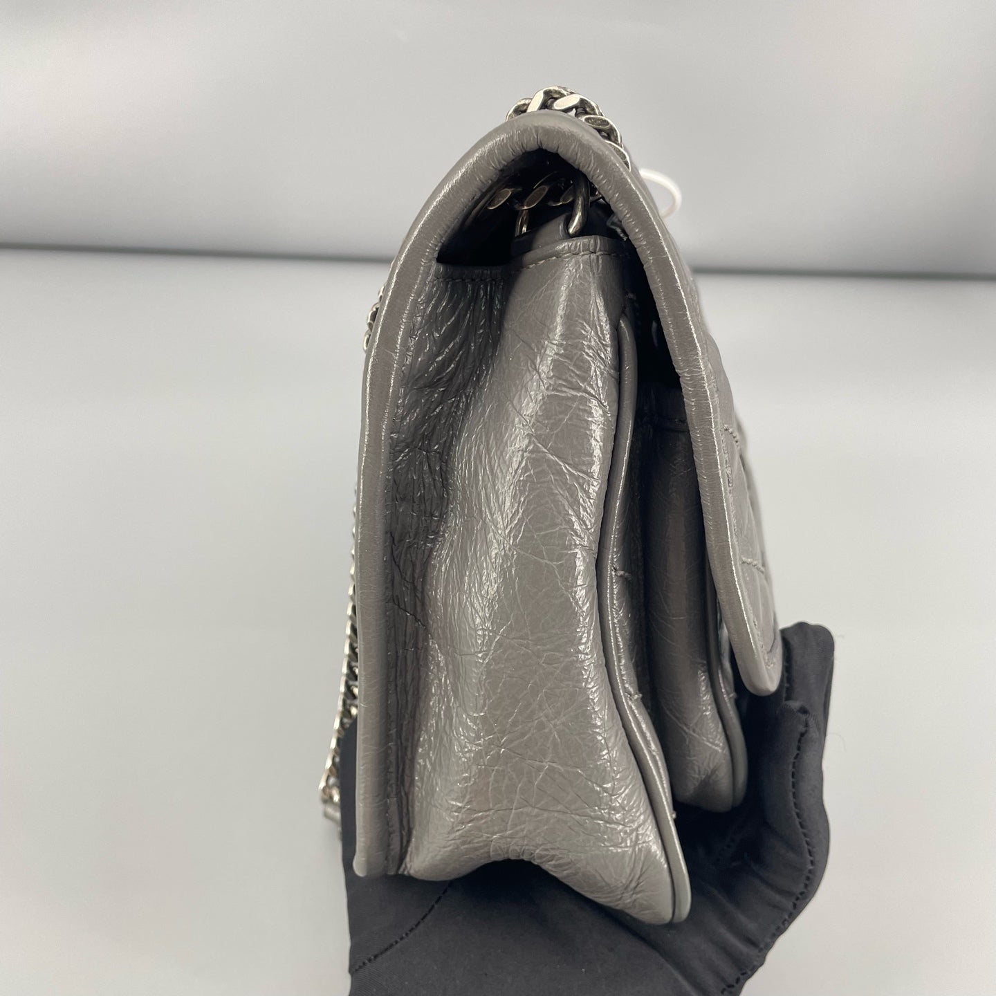 Saint Laurent - Niki Baby - Crinkled vintage leather - Grey - (Small)