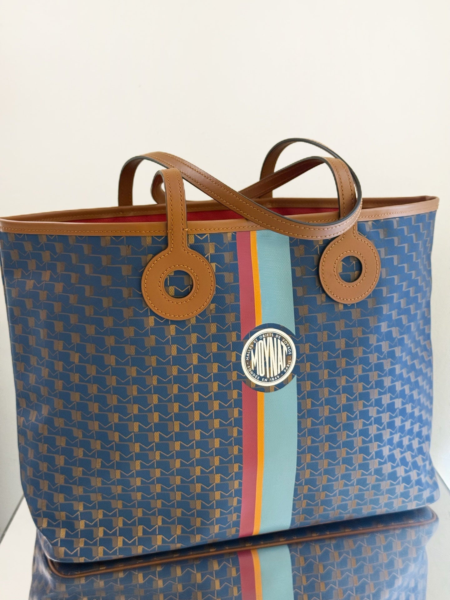 Moynat - Oh! Tote Ruban Duo MM - Canvas and Leather - Blue - (medium)