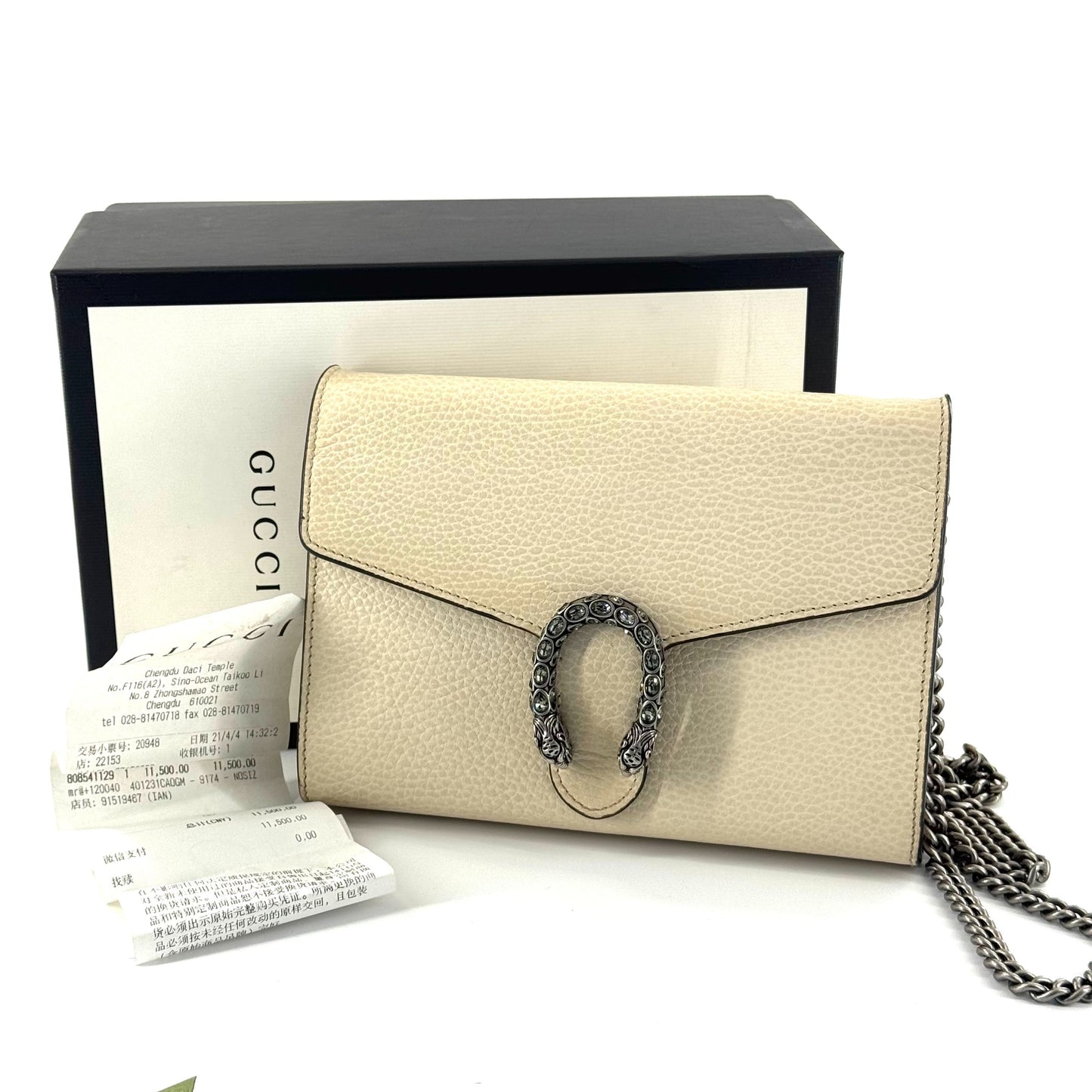 Gucci - Dionysus Wallet on Chain (WOC) - Leather - White - (mini)