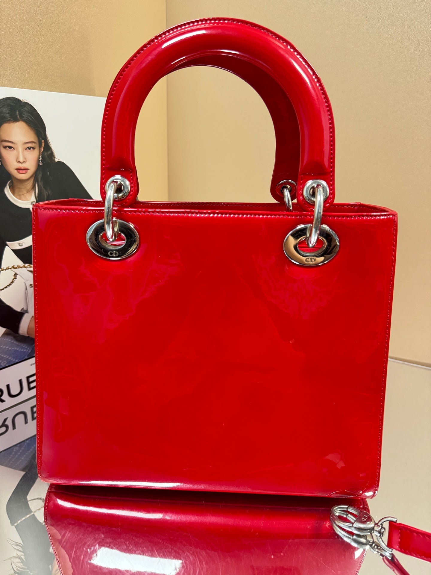 Dior - Lady Dior - Patent leather - Red - (Medium)