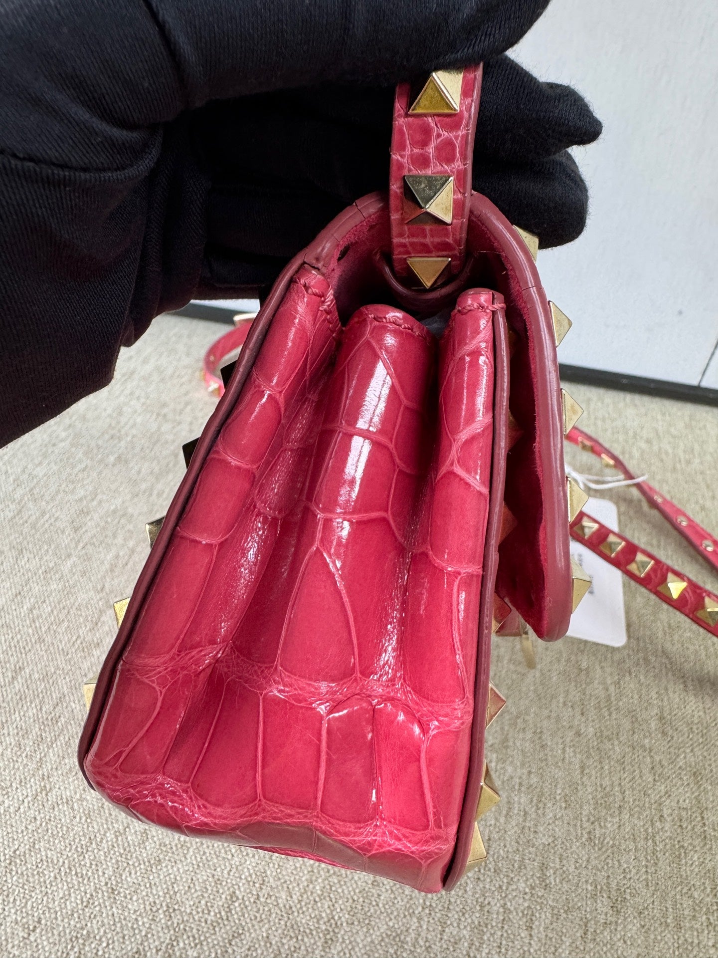 Valentino - Rockstud - Exotic leathers - Crocodile - Pink - (Mini)