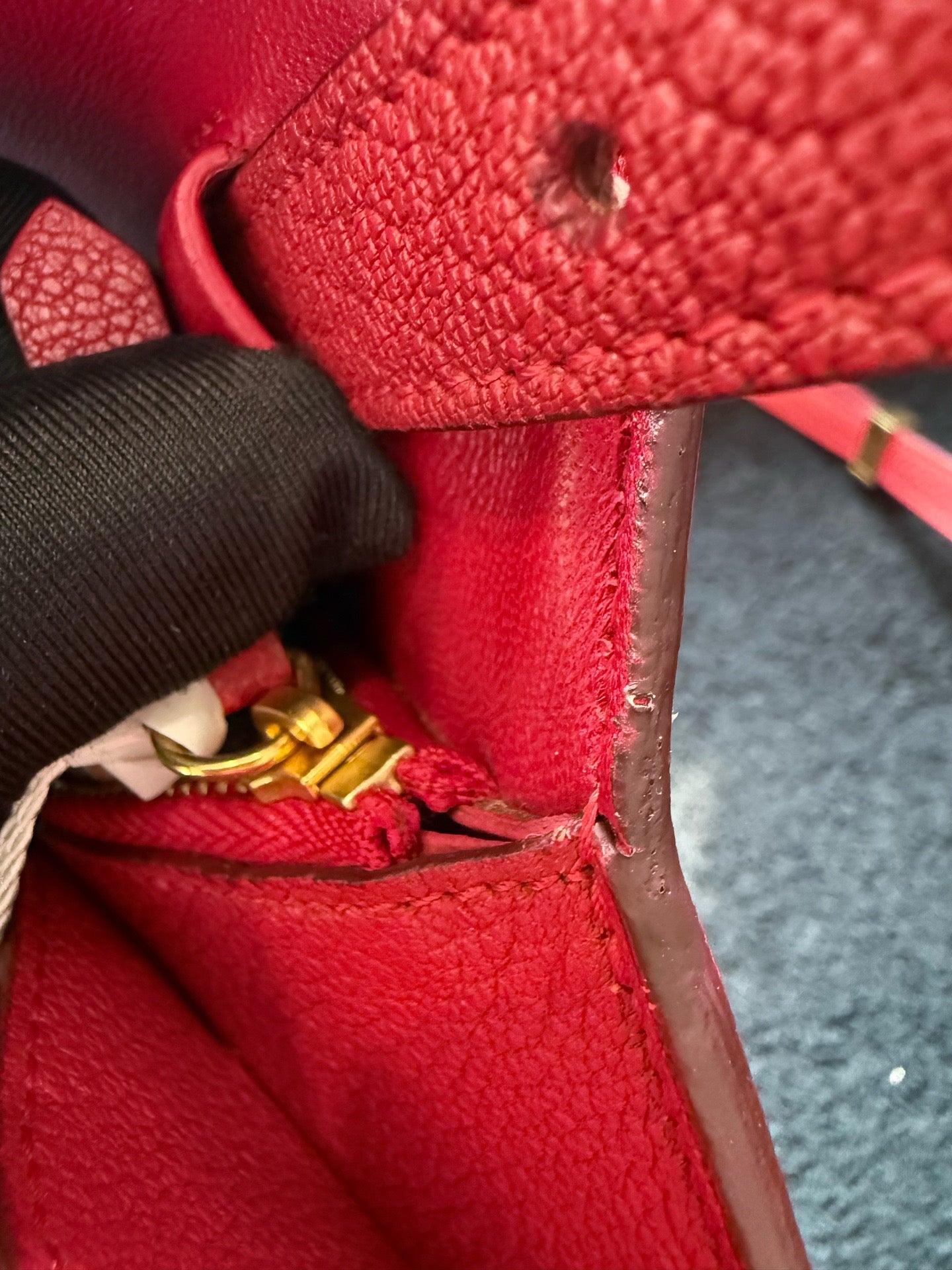 Celine - Classic Box - Grained leather - Red - (Small)