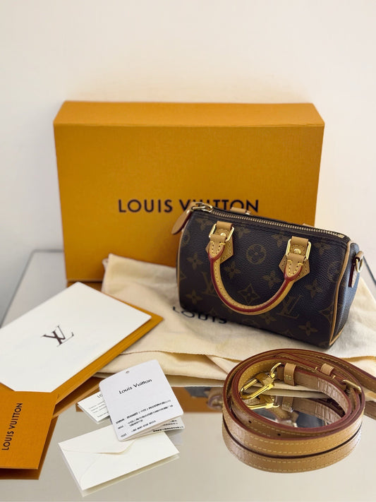 Louis Vuitton - Speedy Nano - Monogram coated canvas and Vachetta leather - Brown - (mini)