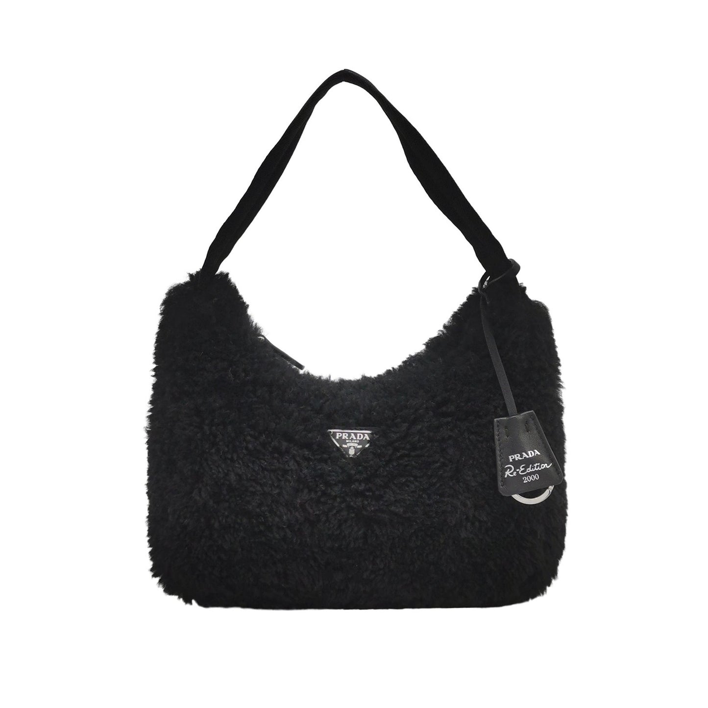 Prada - Re-Edition 2000 Shoulder Bag - Shearling wool - Black - (small)