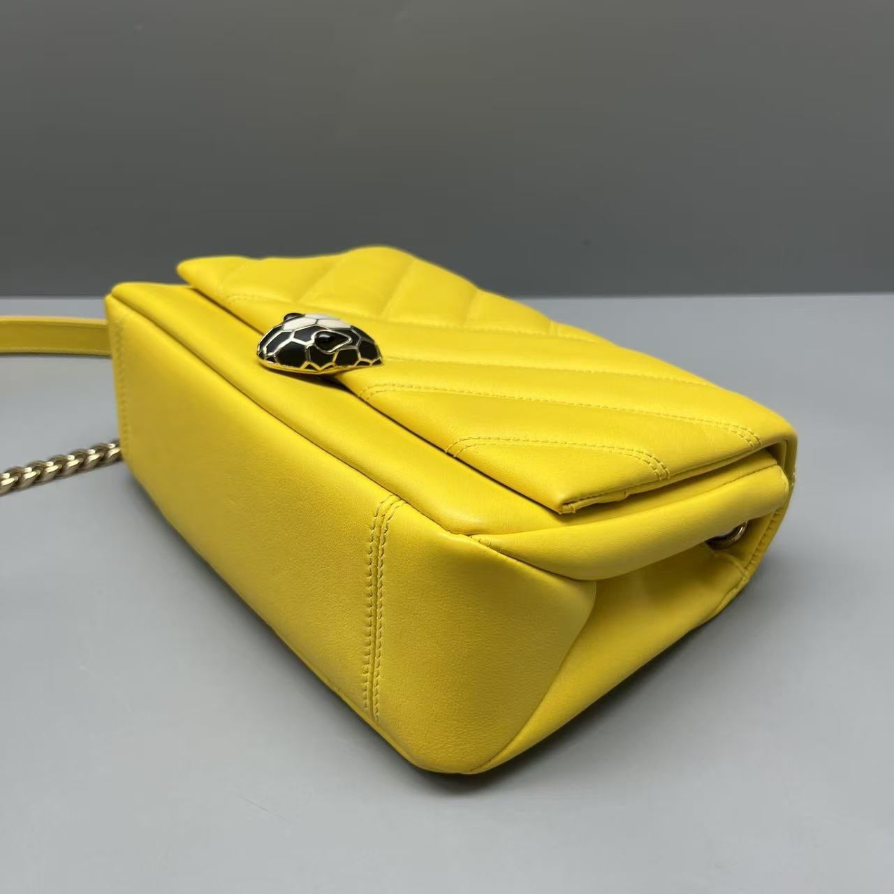 Bvlgari - Serpenti Forever Padded Shoulder Bag - Leather - Yellow - (mini)