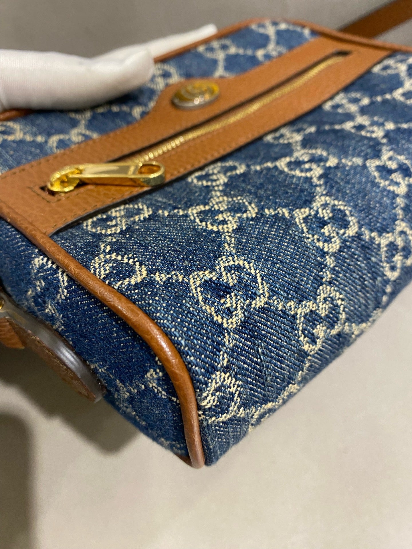 Gucci - Denim Camera Bag - Denim and Leather - Blue and Brown - (small)