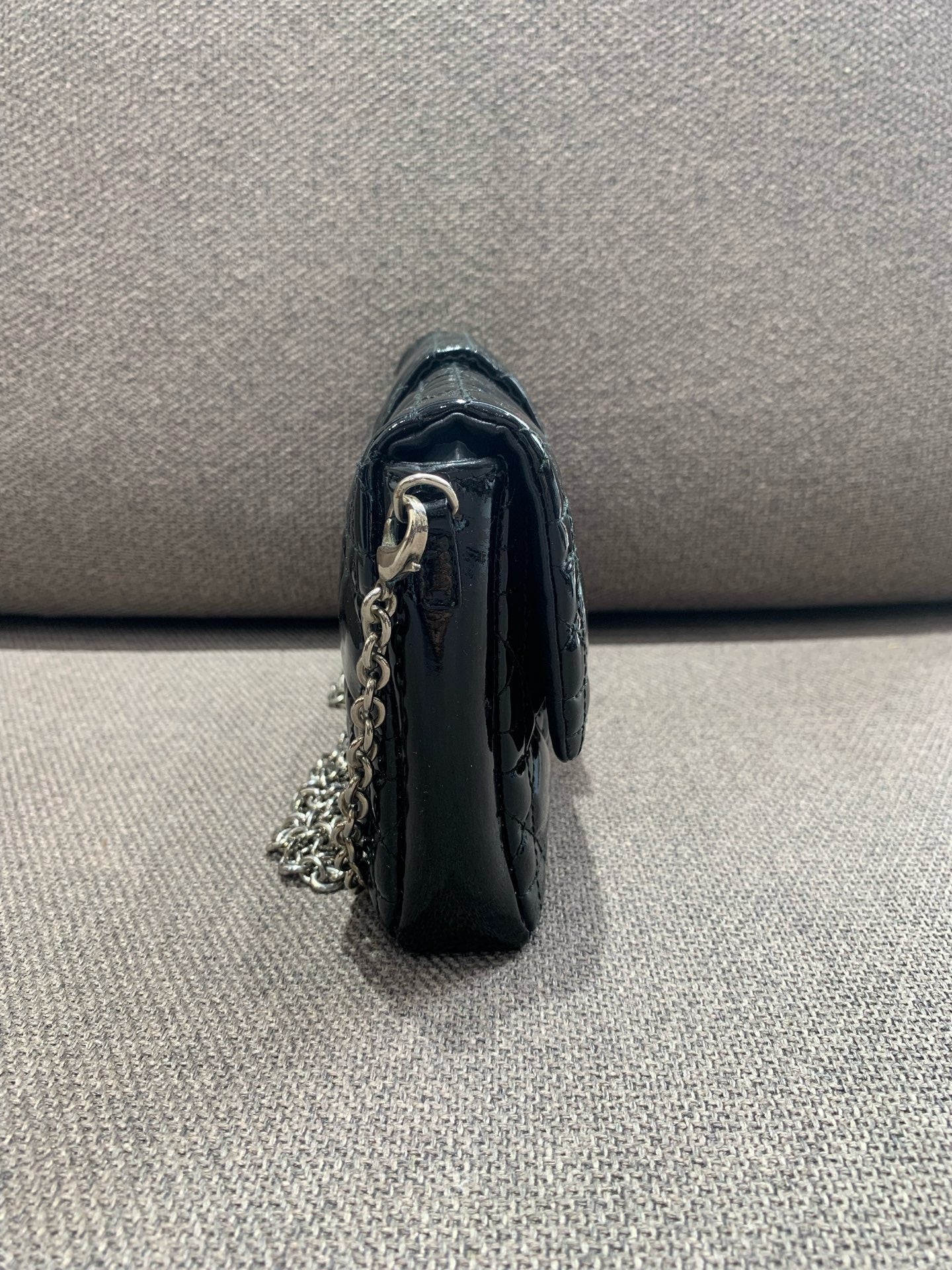 Dior - Lady Dior Wallet on Chain - Patent leather - Black - (mini)