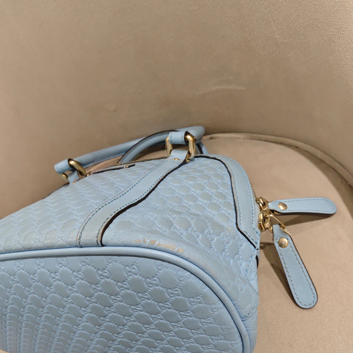 Gucci - Microguccissima Mini Dome Bag - Microguccissima embossed leather - Light Blue - (mini)