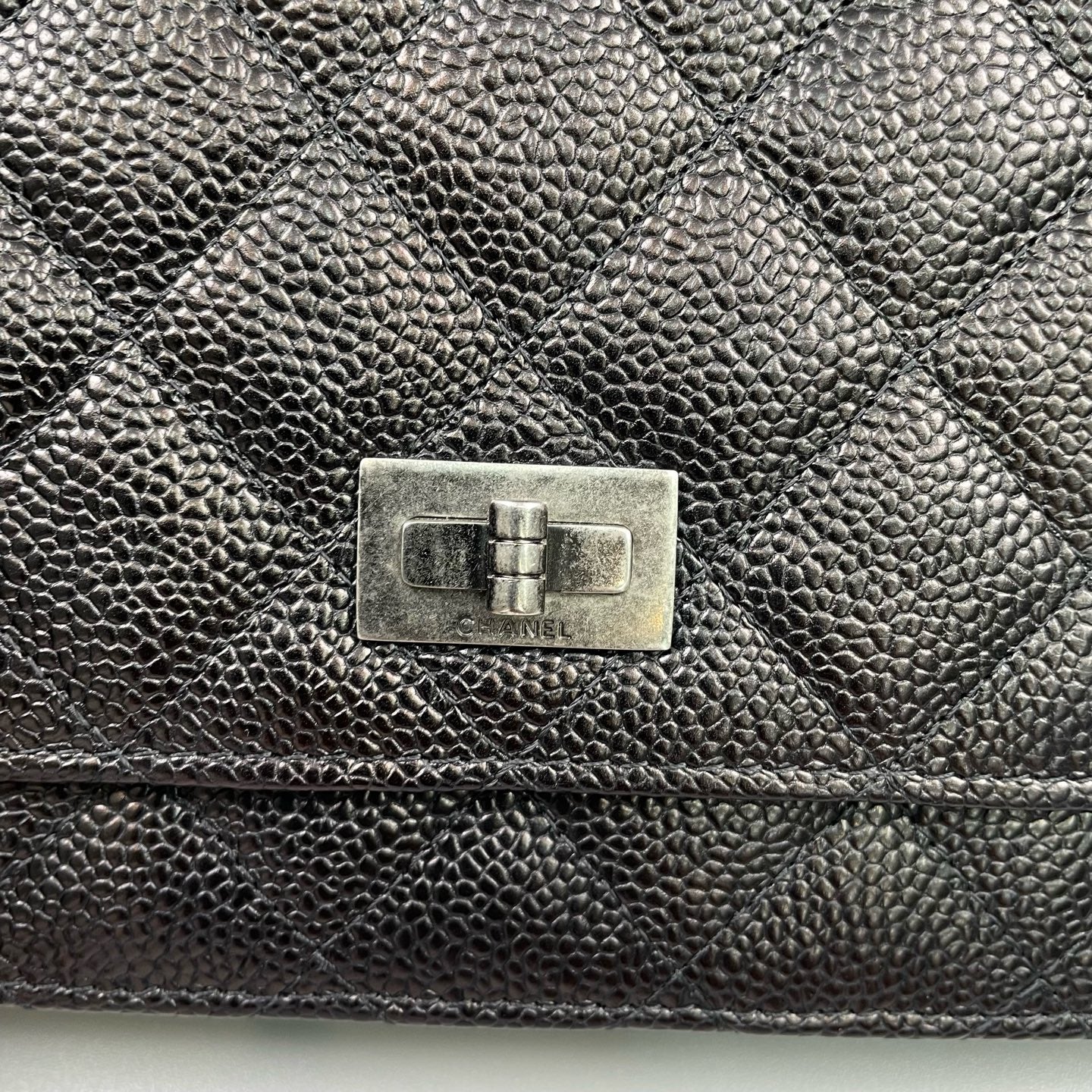 Chanel - 2.55 Wallet on Chain (WOC) - Grained calfskin leather - Black - (mini)