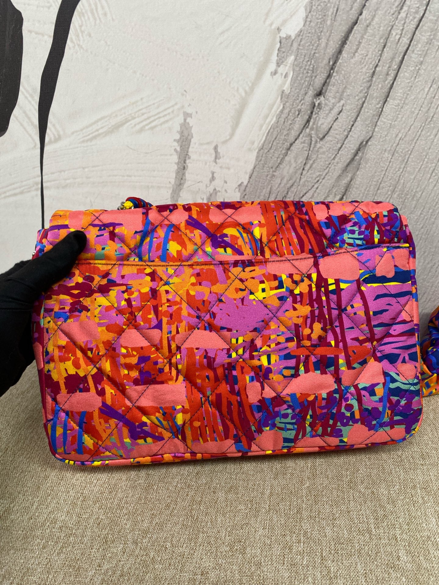 Chanel - Classic Flap Neon Rainbow Graffiti - Canvas - Multicolour - (medium)