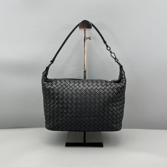 Bottega Veneta - Intrecciato Small Shoulder Bag - Lambskin leather - Black - (mini)