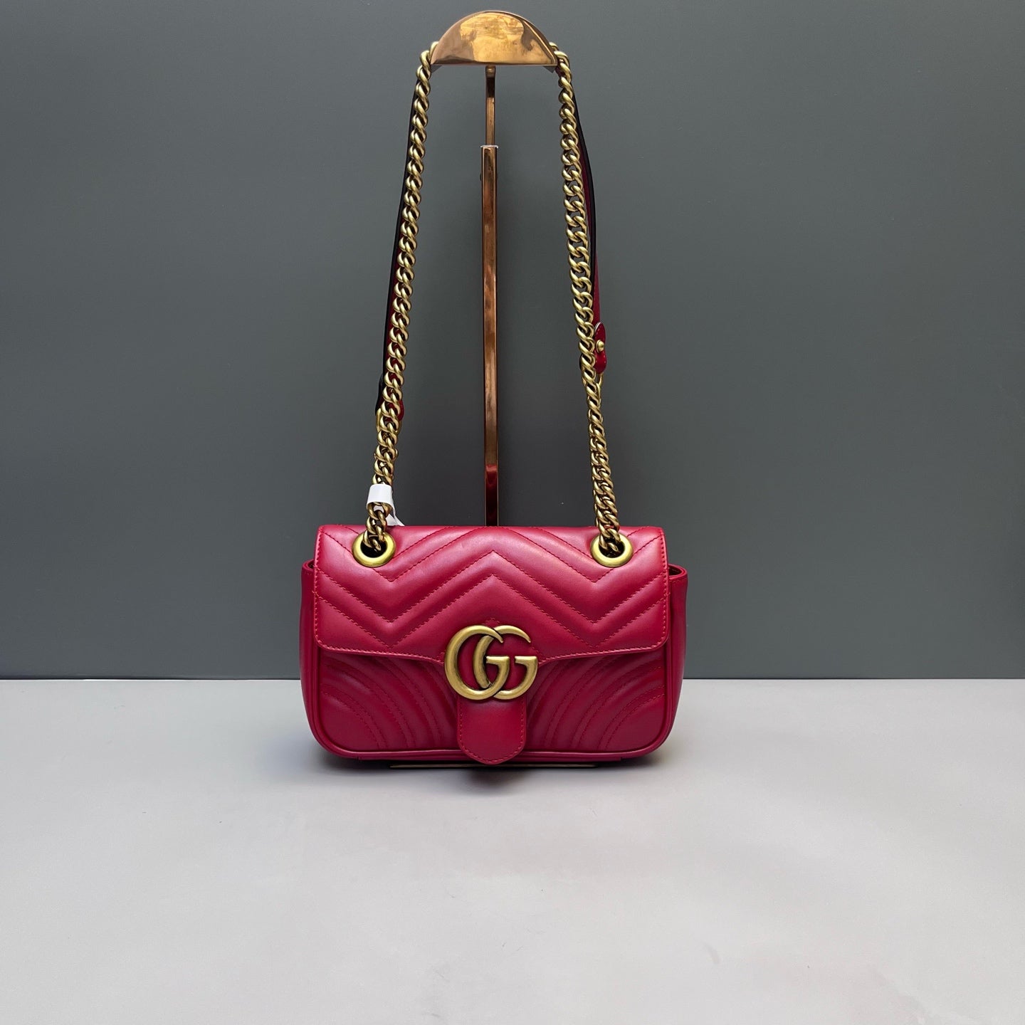 Gucci - Marmont Matelassé Shoulder Bag - Leather - Red - (small)
