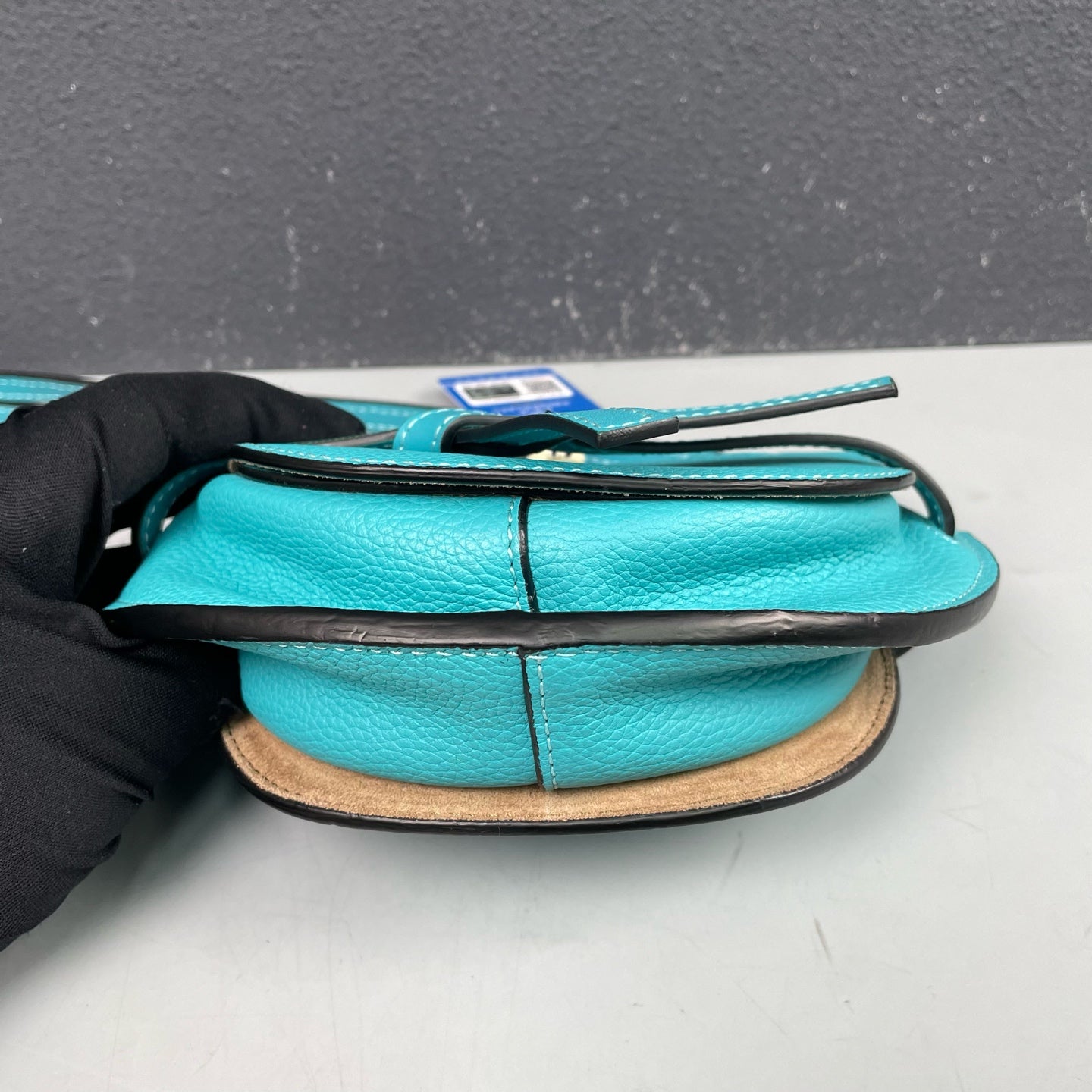 Loewe - Gate Mini Saddle Bag - Grained leather - Lake Blue - (mini)