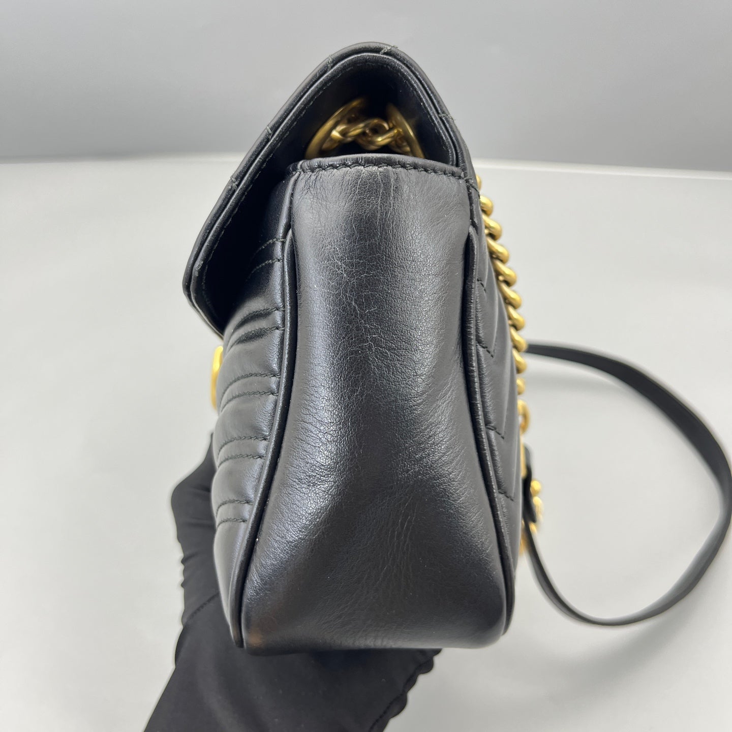 Gucci - GG Marmont Matelassé Small Shoulder Bag - Matelassé leather - Black with Gold-Tone Hardware - (Small)