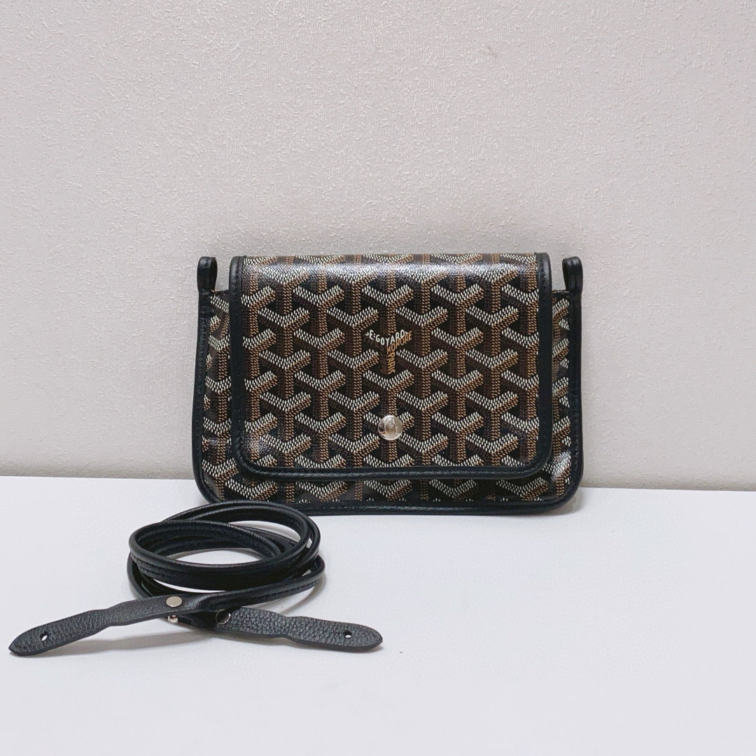 Goyard - Plumet - Goyardine canvas with leather trim - Black - (small)