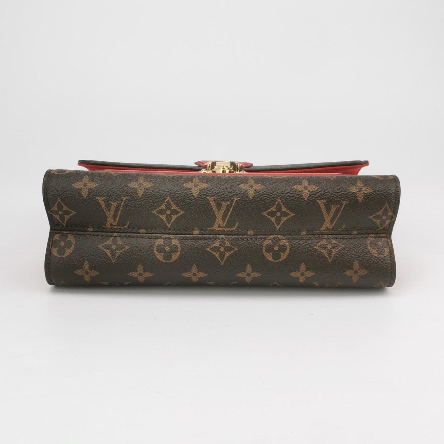 Louis Vuitton - S Lock Chain Bag - Monogram coated canvas and grained leather - Brown and Red - (Small)
