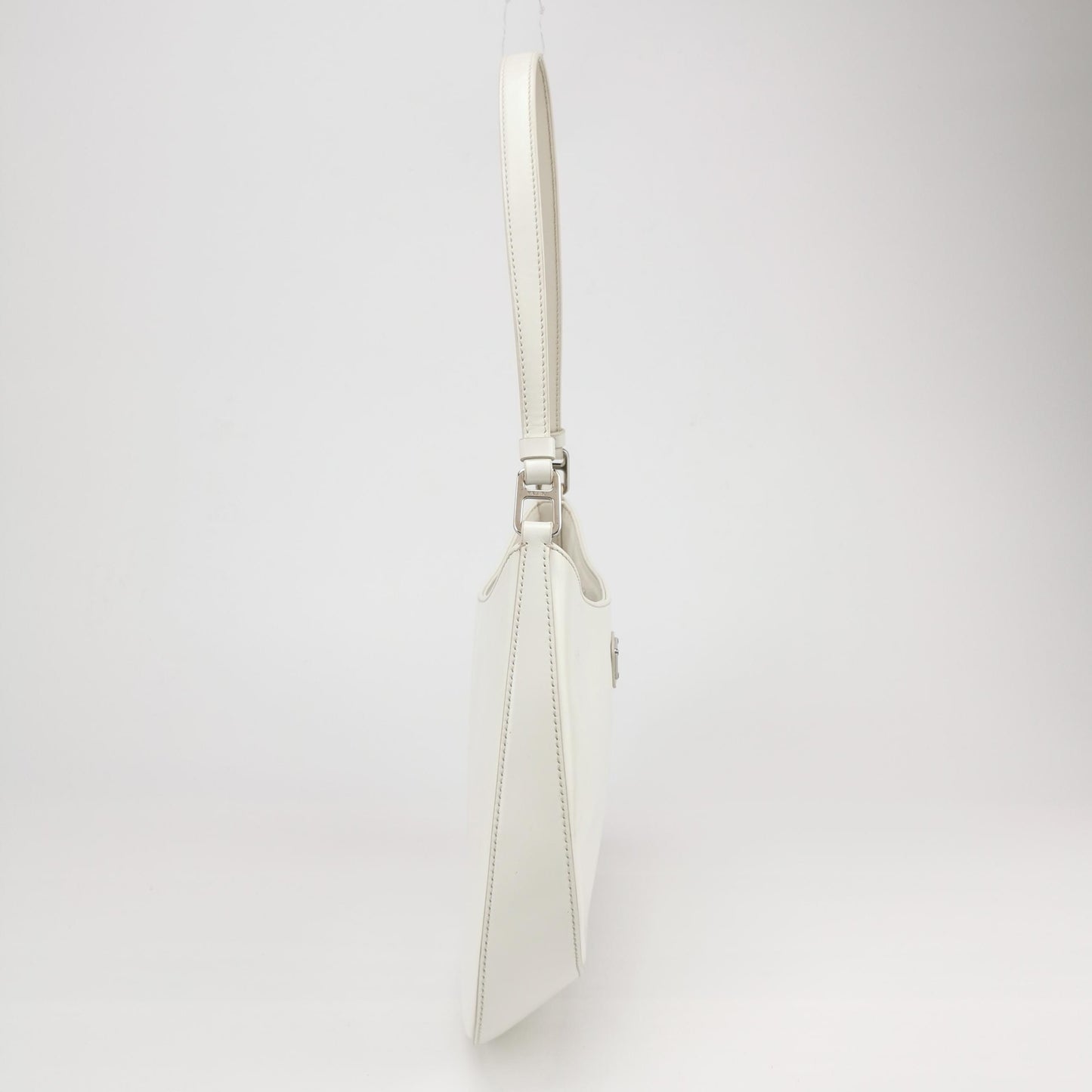 Prada - Spazzolato Leather Hobo Shoulder Bag 1BC499 - Spazzolato leather - White - (Medium)