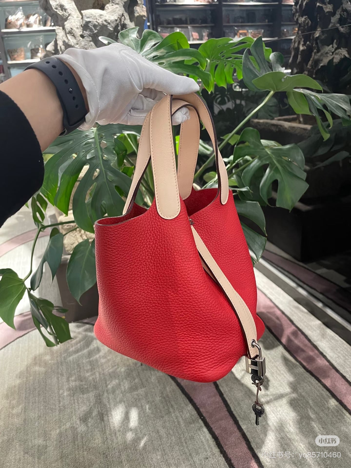 Hermès - Picotin Lock 18 - Leather - Red with Beige contrast - (mini)