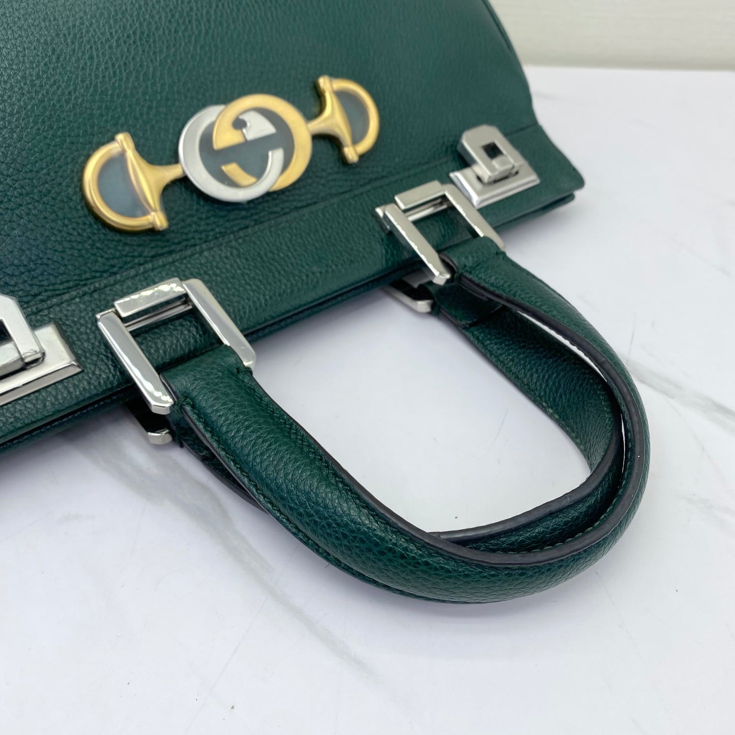 Gucci - Zumi Top Handle Bag - Leather - Green - (Small)