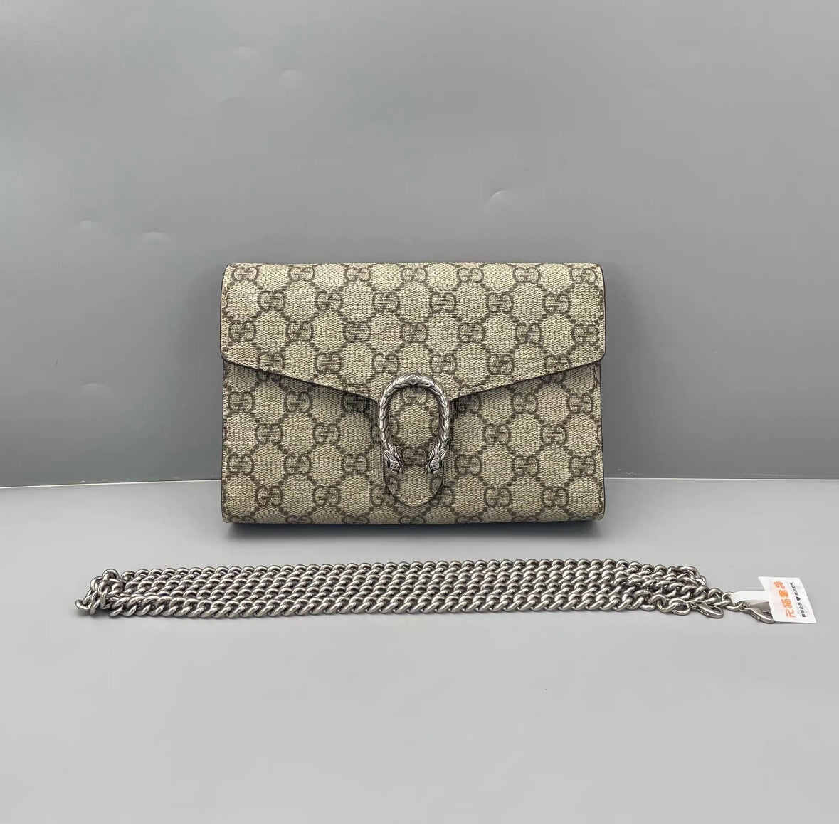 Gucci - Dionysus Wallet on Chain (WOC) - GG Supreme coated canvas with leather trim - Beige - (mini)