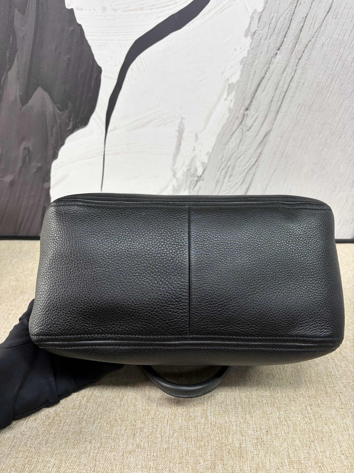 Prada - Boston Top Handle Bag CD7586 - Pebbled leather - Black - (Medium)
