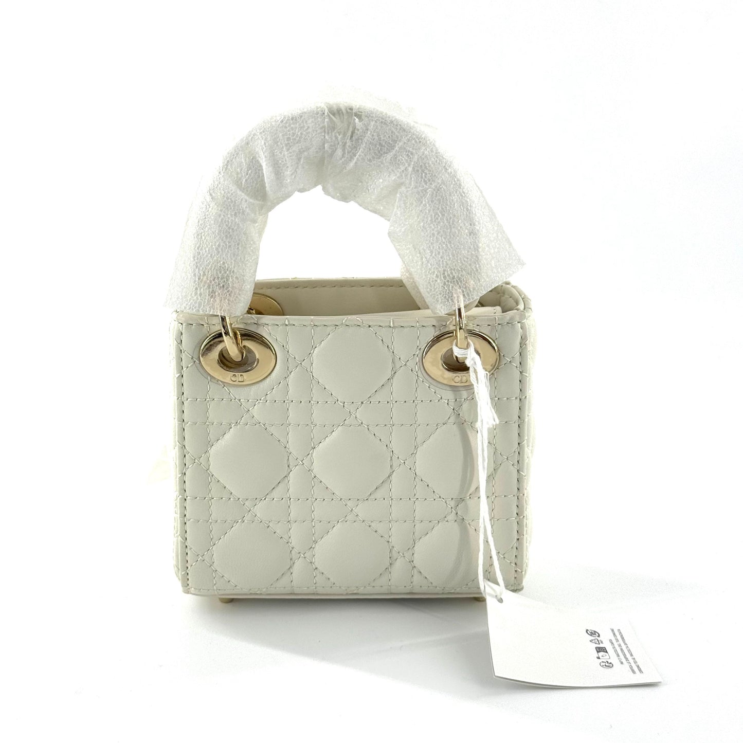 Dior - Lady Dior Micro - Leather - White with Gold-Tone Hardware - (mini)