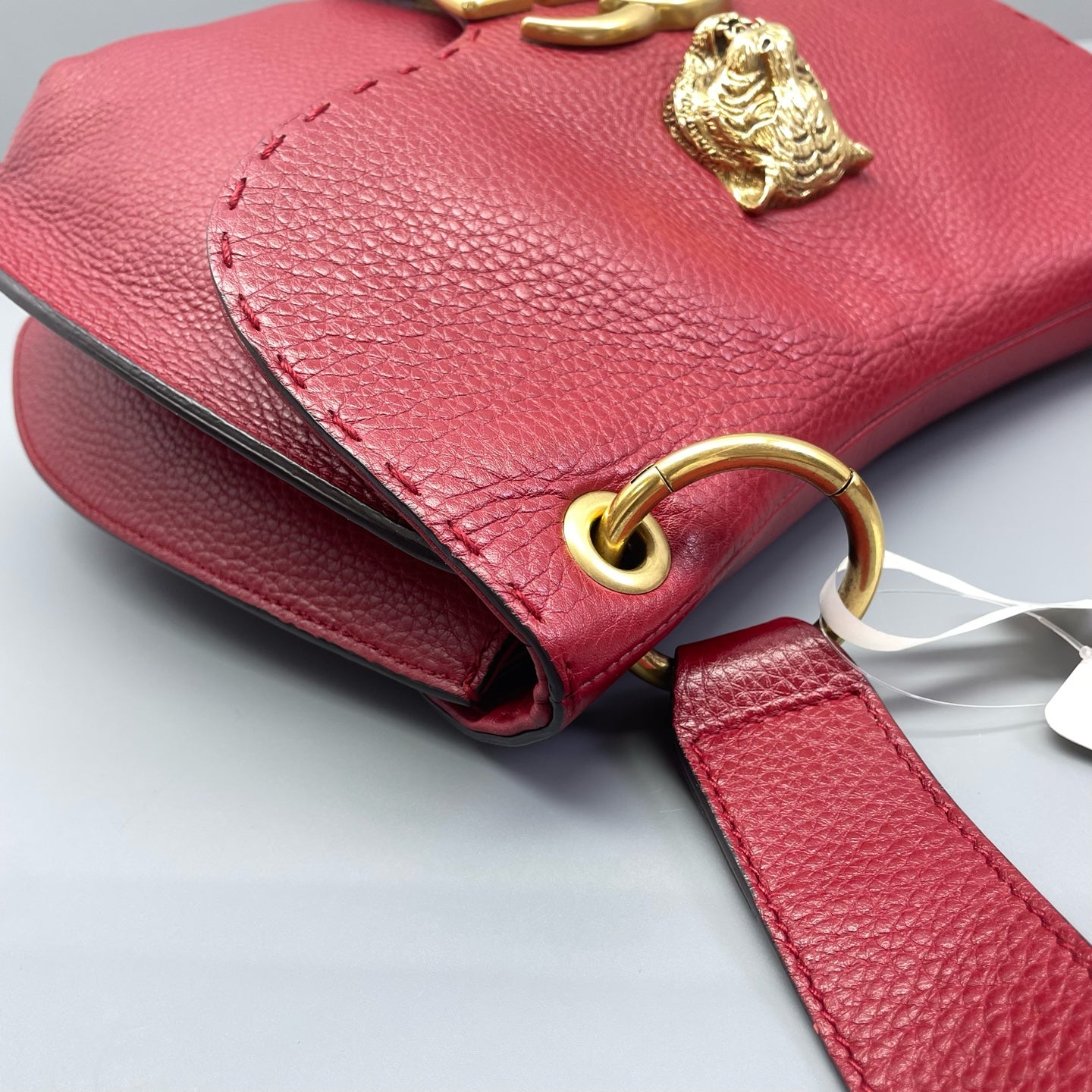 Gucci - Dionysus Tiger Head Saddle Bag - Grained leather - Red - (medium)