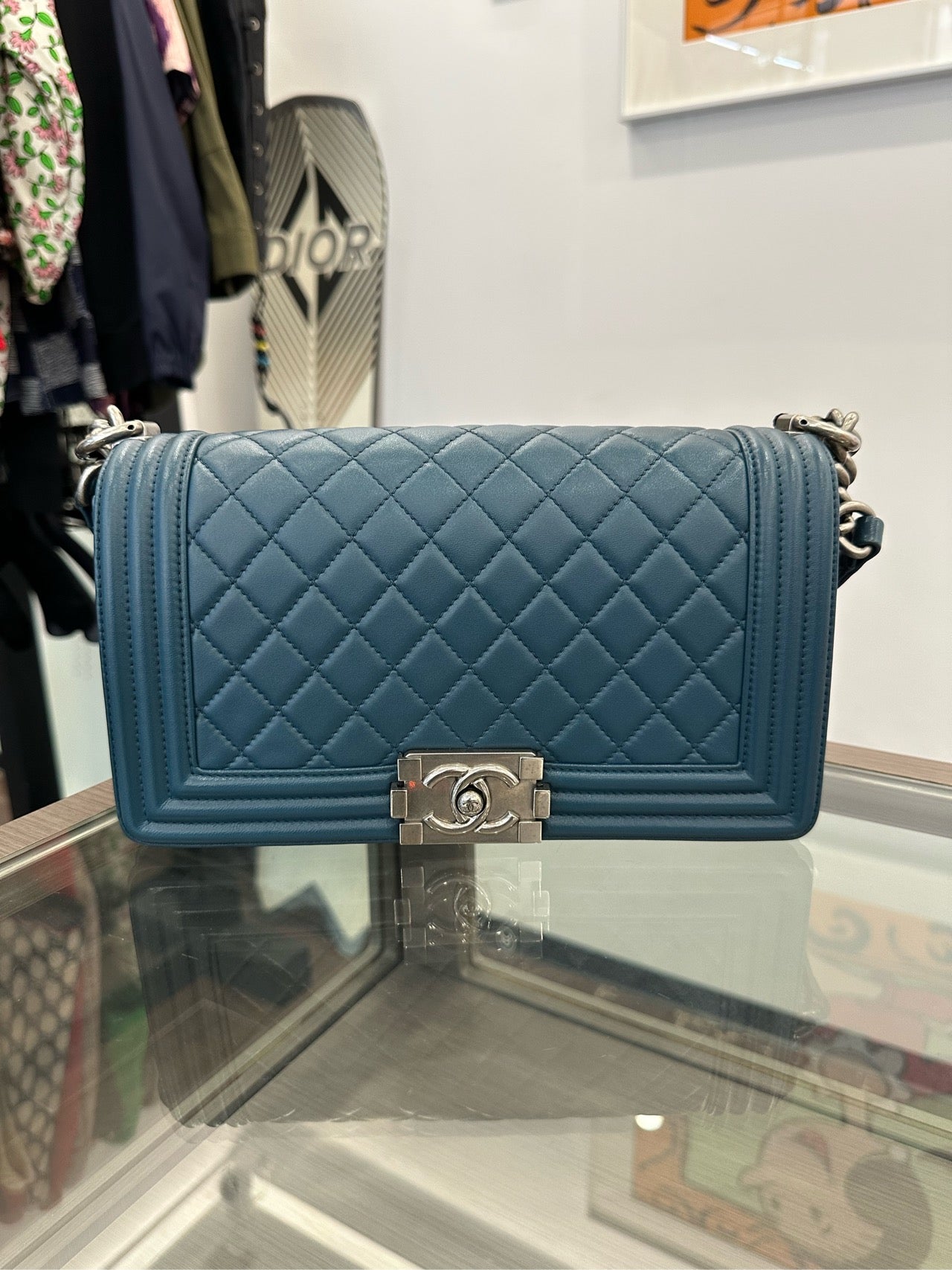 Chanel - Boy Bag Medium - Calfskin leather - Blue - (Medium)