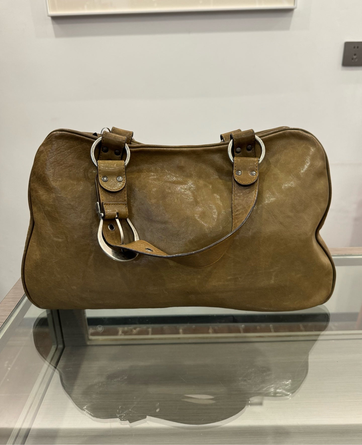 Dior - Ancient Coin Key Flap Handbag (Galliano Era) - Distressed leather - Brown - (large)