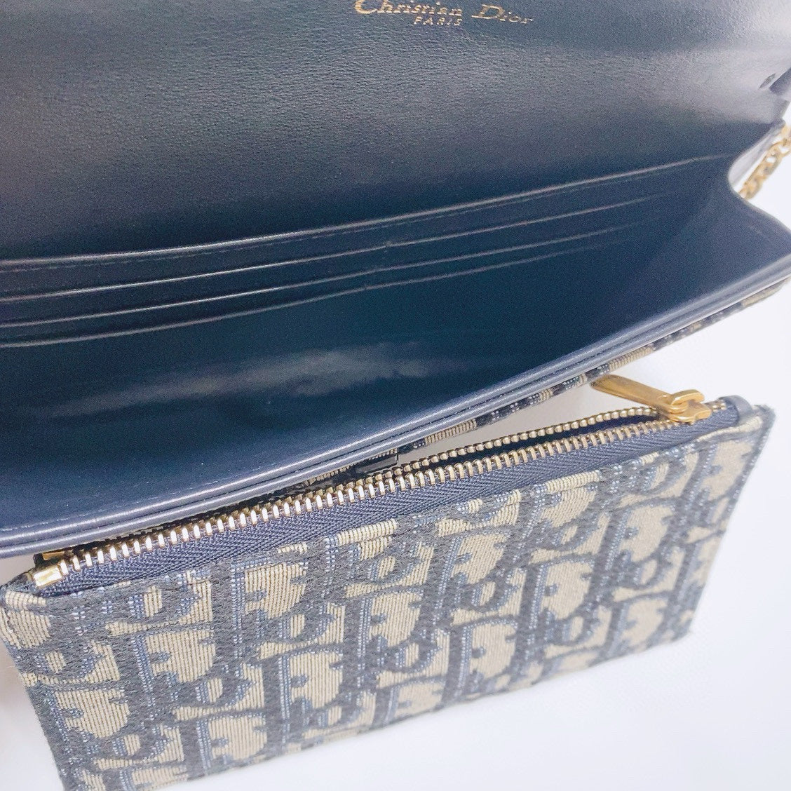 Dior - Oblique Embroidery Wallet On Chain Two-in-One - Embroidered jacquard canvas with leather trim - Multicolour - (mini)