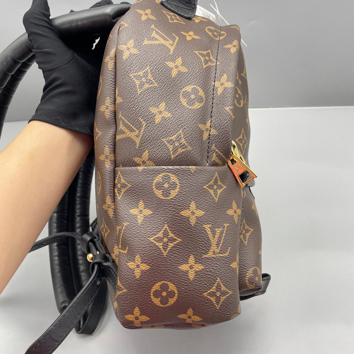 Louis Vuitton - Palm Springs Backpack - Monogram coated canvas with black cowhide leather trim - Brown - (Small)