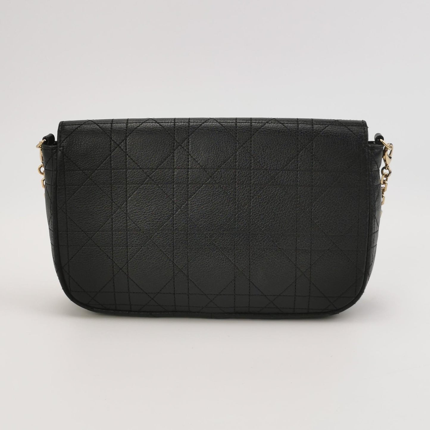 Dior - Cannage Chain Flap Bag - Leather - Black - (mini)