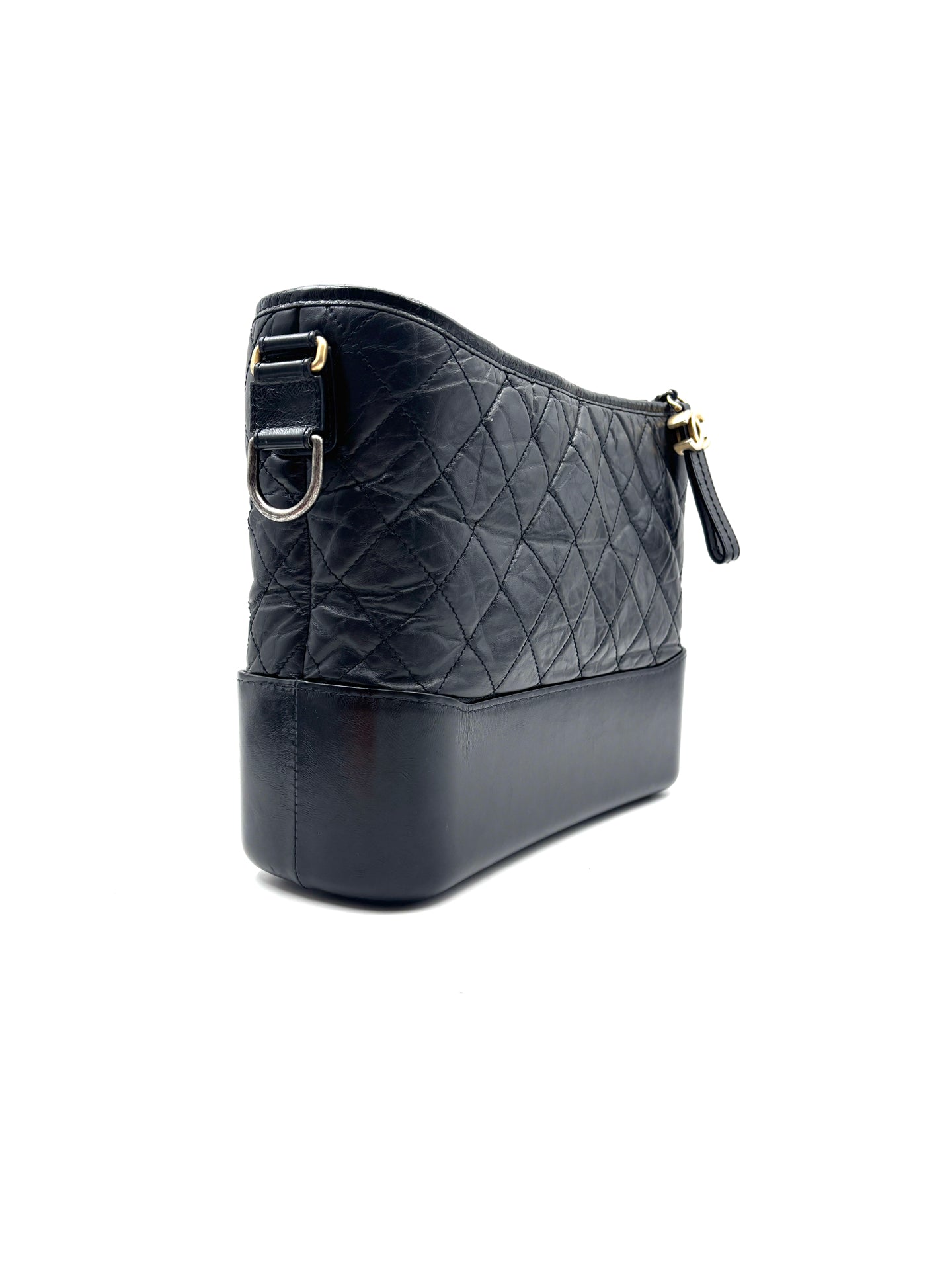 Chanel - Gabrielle Hobo Bag - Calfskin leather - Black with Gold-Tone and Silver-Tone Hardware - (Medium)