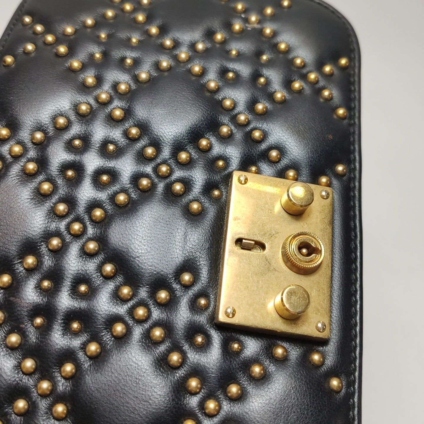 Dior - Studded Flap Bag - Leather - Black - (mini)