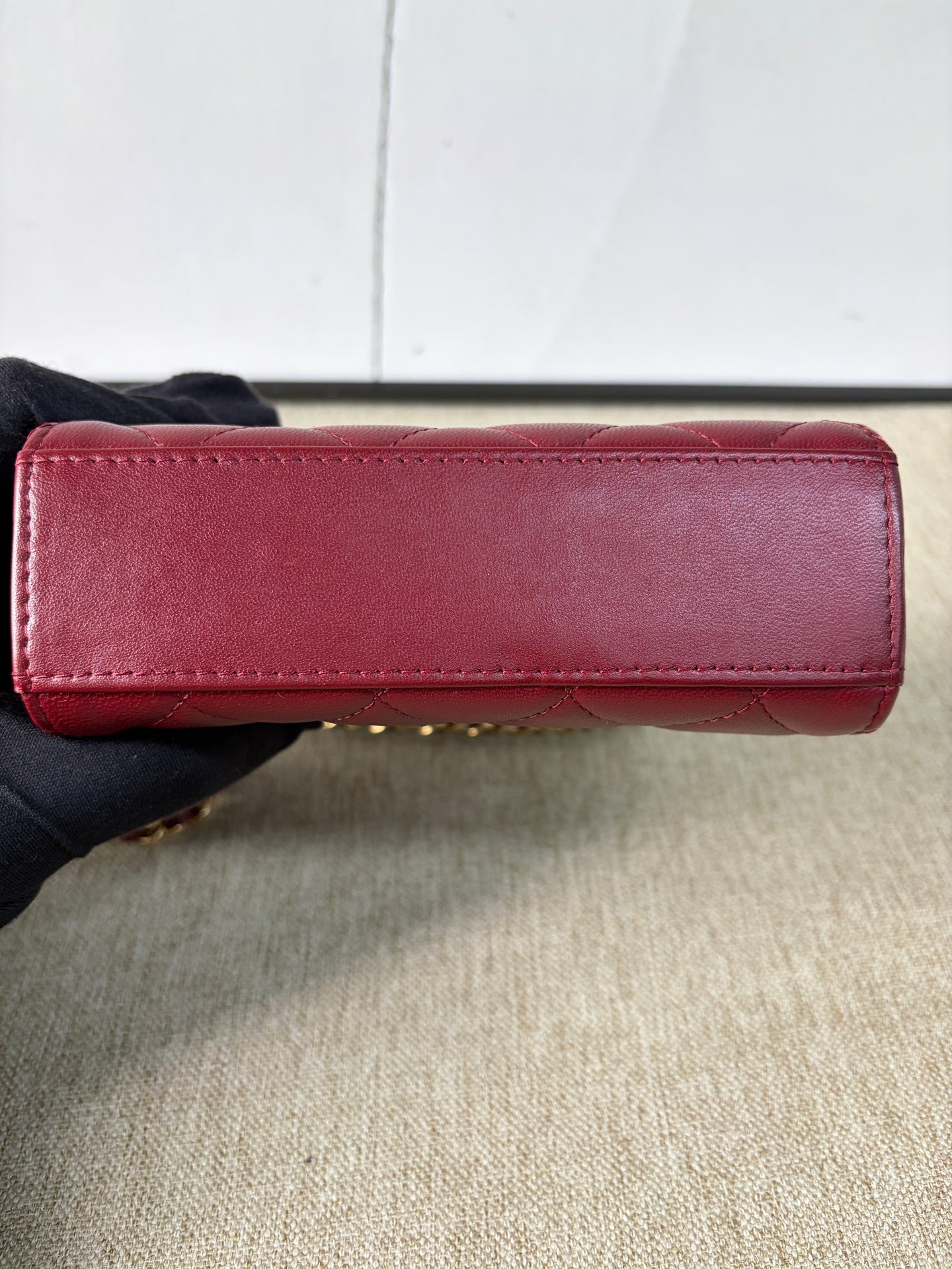Chanel - Mini Pearl Handle Flap Bag - Lambskin leather - Red - (mini)
