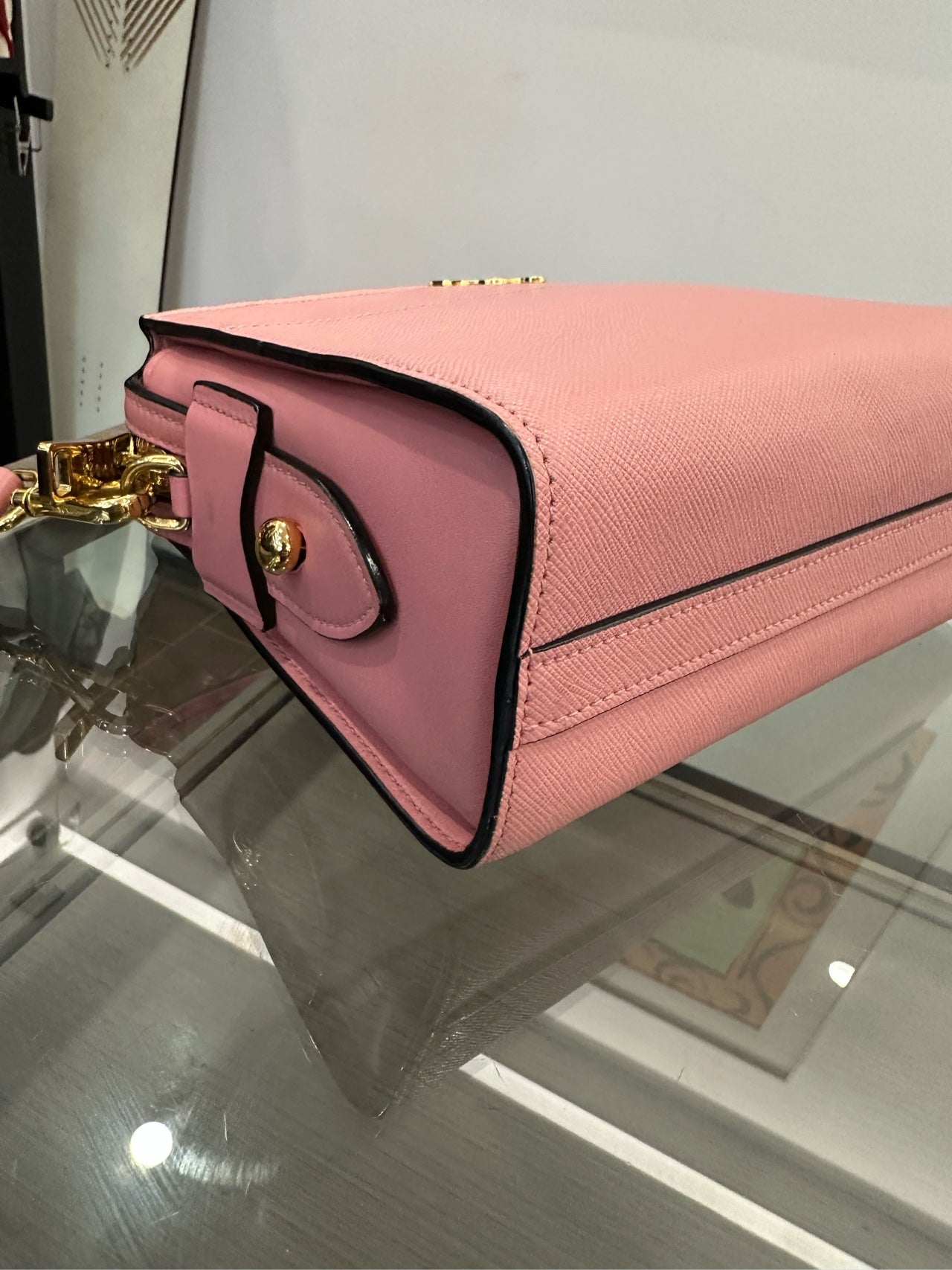 Prada - Saffiano Leather Camera Bag - Saffiano leather - Pink - (Small)